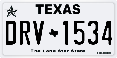 TX license plate DRV1534