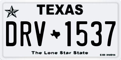 TX license plate DRV1537