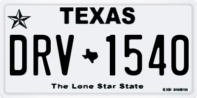 TX license plate DRV1540