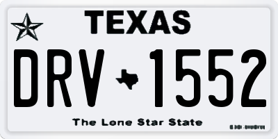 TX license plate DRV1552