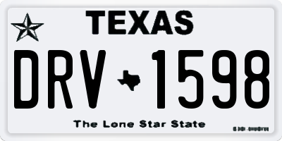 TX license plate DRV1598