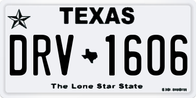 TX license plate DRV1606