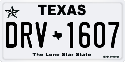 TX license plate DRV1607