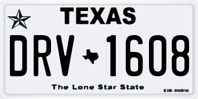 TX license plate DRV1608