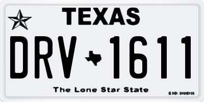 TX license plate DRV1611