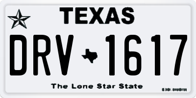 TX license plate DRV1617