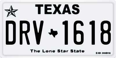 TX license plate DRV1618