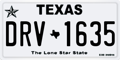 TX license plate DRV1635