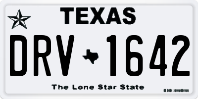 TX license plate DRV1642