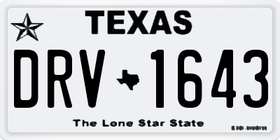 TX license plate DRV1643