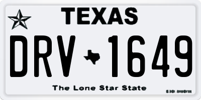 TX license plate DRV1649