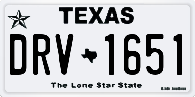 TX license plate DRV1651