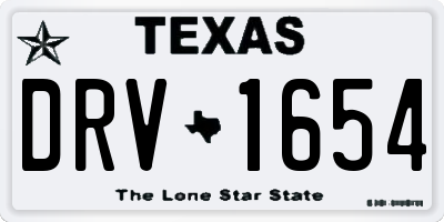 TX license plate DRV1654