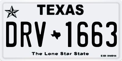 TX license plate DRV1663