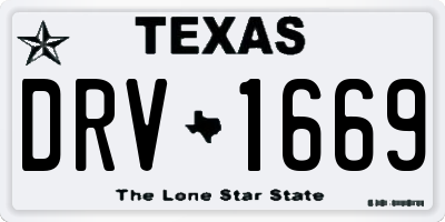 TX license plate DRV1669