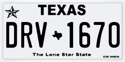TX license plate DRV1670