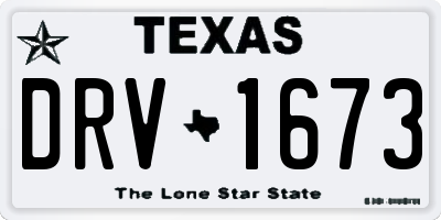 TX license plate DRV1673