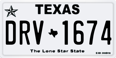 TX license plate DRV1674