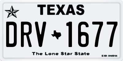 TX license plate DRV1677