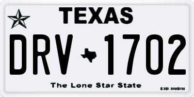 TX license plate DRV1702