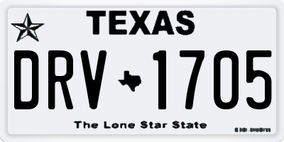 TX license plate DRV1705