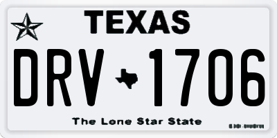 TX license plate DRV1706