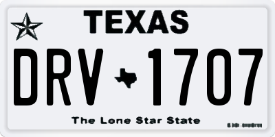 TX license plate DRV1707