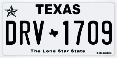 TX license plate DRV1709