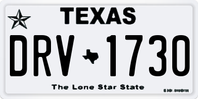TX license plate DRV1730