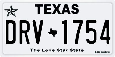 TX license plate DRV1754