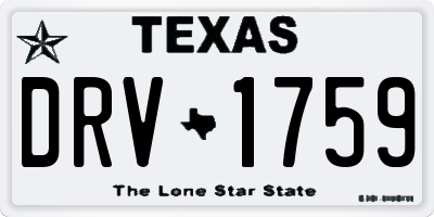 TX license plate DRV1759