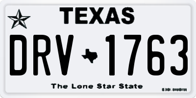TX license plate DRV1763