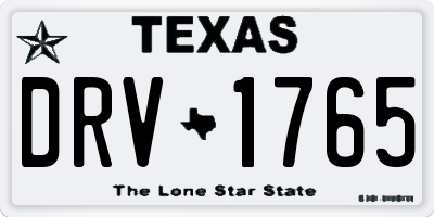 TX license plate DRV1765