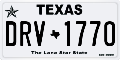 TX license plate DRV1770