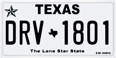 TX license plate DRV1801