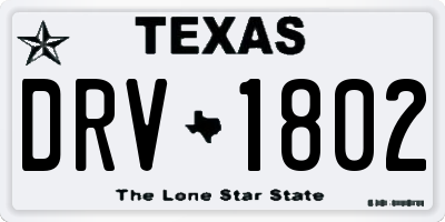 TX license plate DRV1802