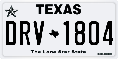TX license plate DRV1804