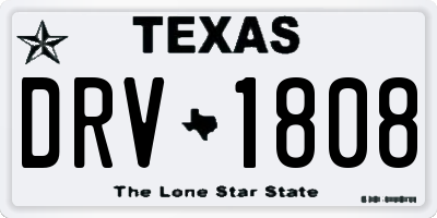 TX license plate DRV1808