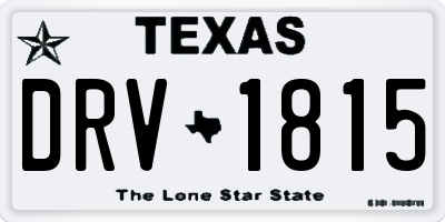 TX license plate DRV1815