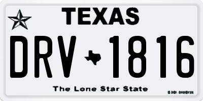 TX license plate DRV1816