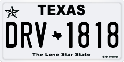 TX license plate DRV1818