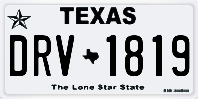 TX license plate DRV1819