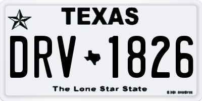 TX license plate DRV1826