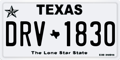 TX license plate DRV1830