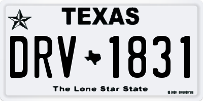 TX license plate DRV1831