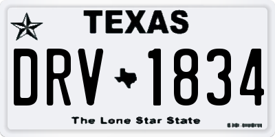 TX license plate DRV1834
