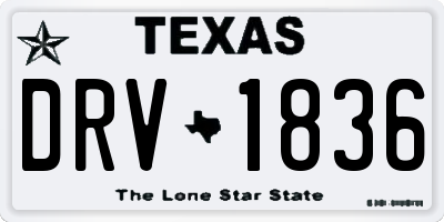 TX license plate DRV1836