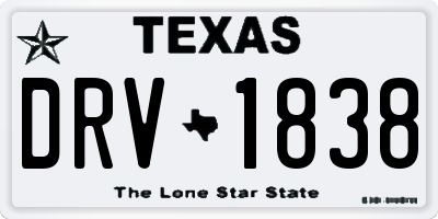 TX license plate DRV1838