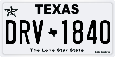 TX license plate DRV1840