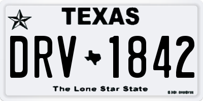 TX license plate DRV1842